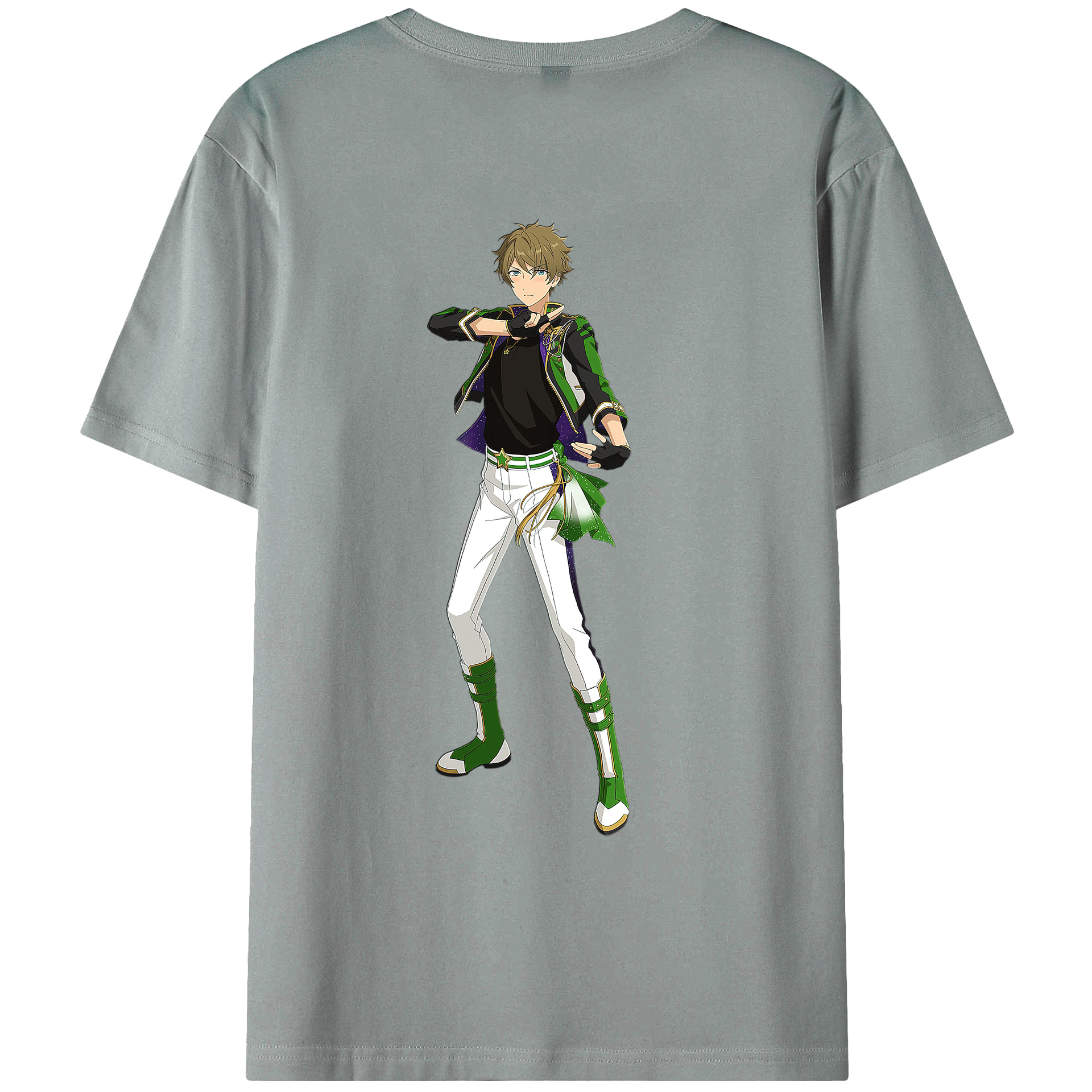 （画像用） あんさんぶるスターズ! Ensemble Stars 綿100％ メンズ半袖Tシャツ（バックプリント） 通気性
